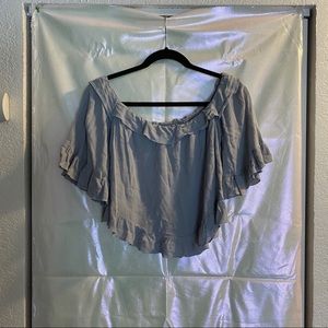 Blue off the shoulder top